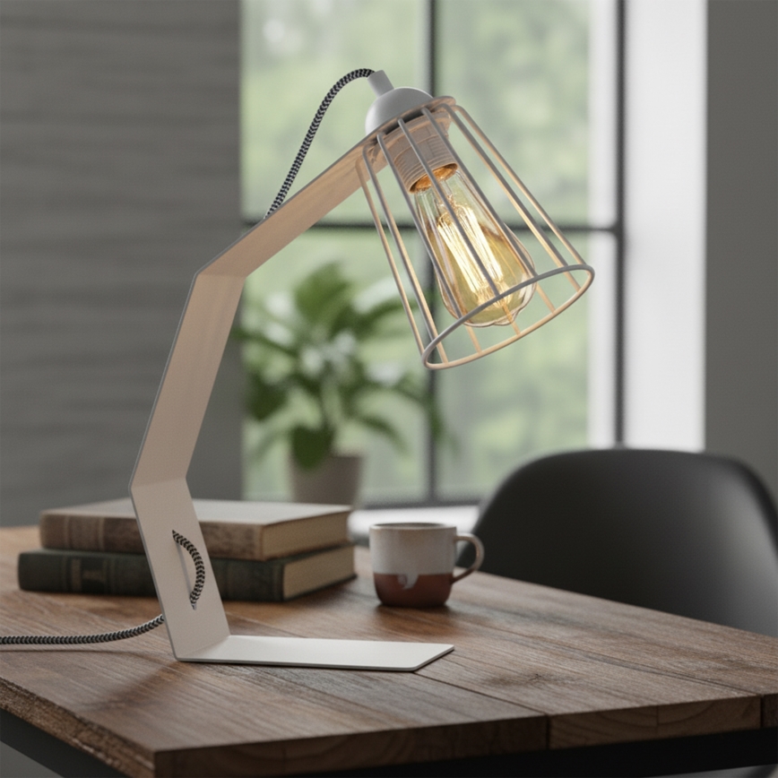 Stolna lampa NANDO 1xE27/15W/230V bijela