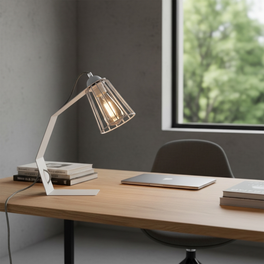 Stolna lampa NANDO 1xE27/15W/230V bijela