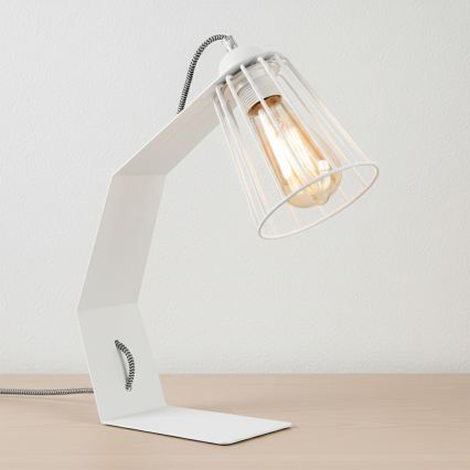 Stolna lampa NANDO 1xE27/15W/230V bijela