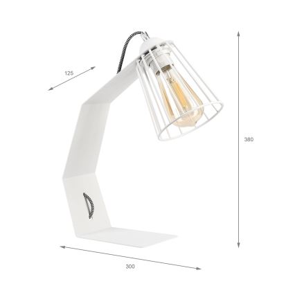 Stolna lampa NANDO 1xE27/15W/230V bijela