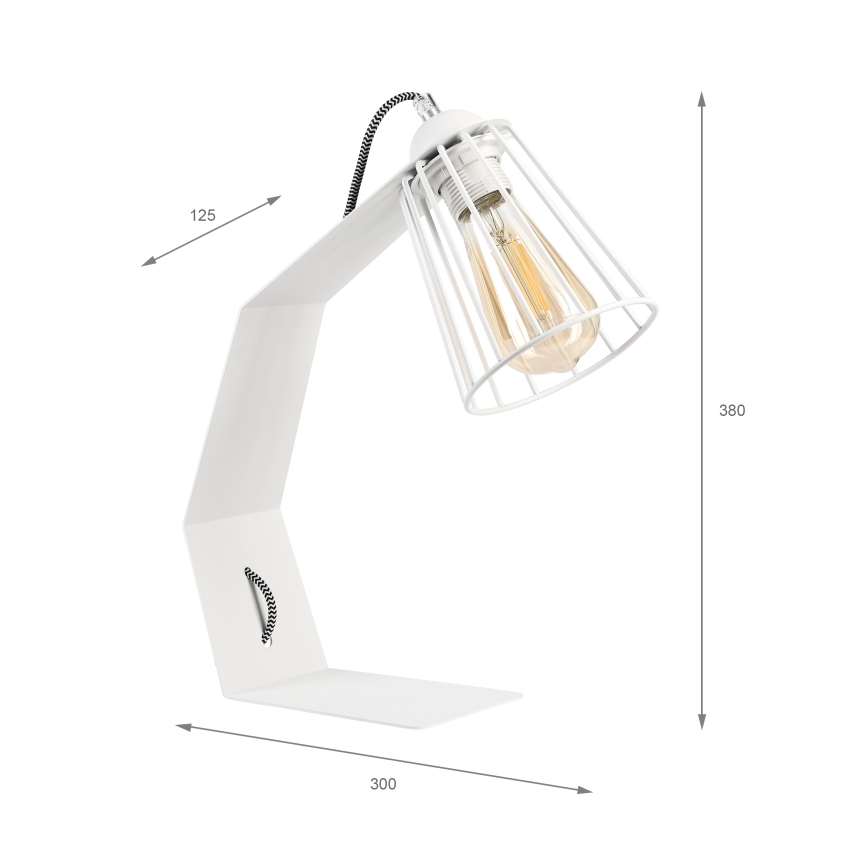 Stolna lampa NANDO 1xE27/15W/230V bijela