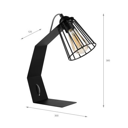 Stolna lampa NANDO 1xE27/15W/230V crna