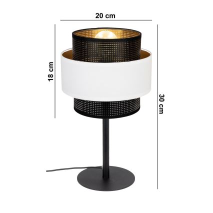 Stolna lampa NESS 1xE27/60W/230V crna/bijela