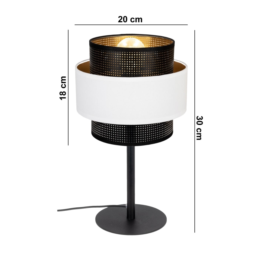 Stolna lampa NESS 1xE27/60W/230V crna/bijela