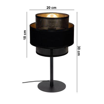 Stolna lampa NESS 1xE27/60W/230V crna