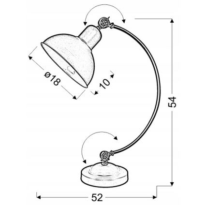 Stolna lampa OLD 1xE27/40W/230V bijela