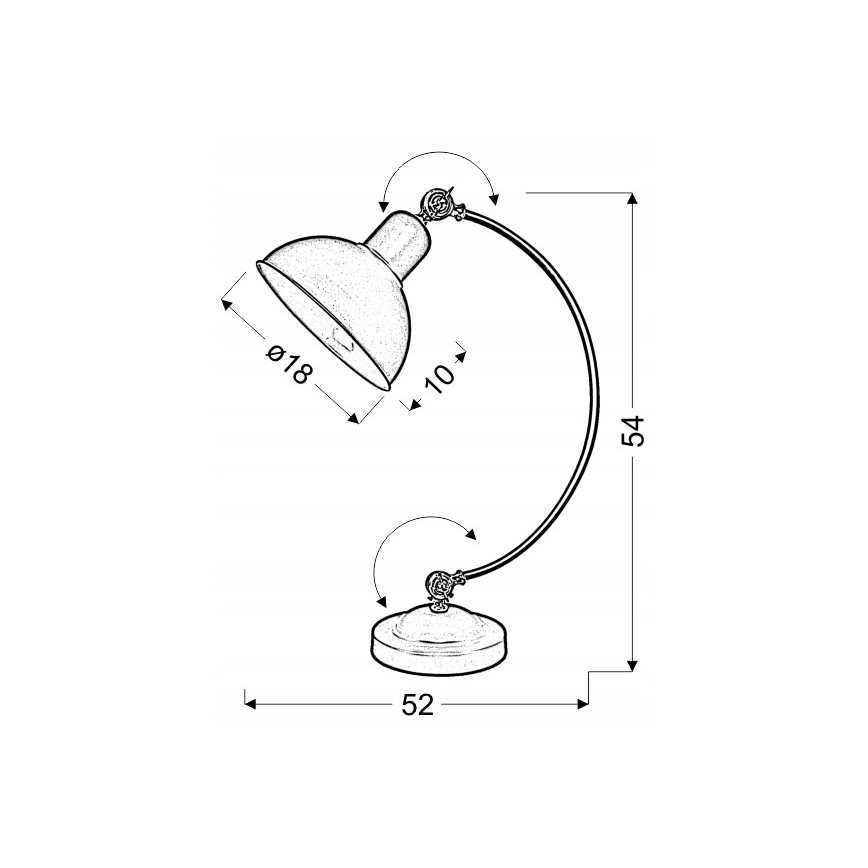 Stolna lampa OLD 1xE27/40W/230V crna
