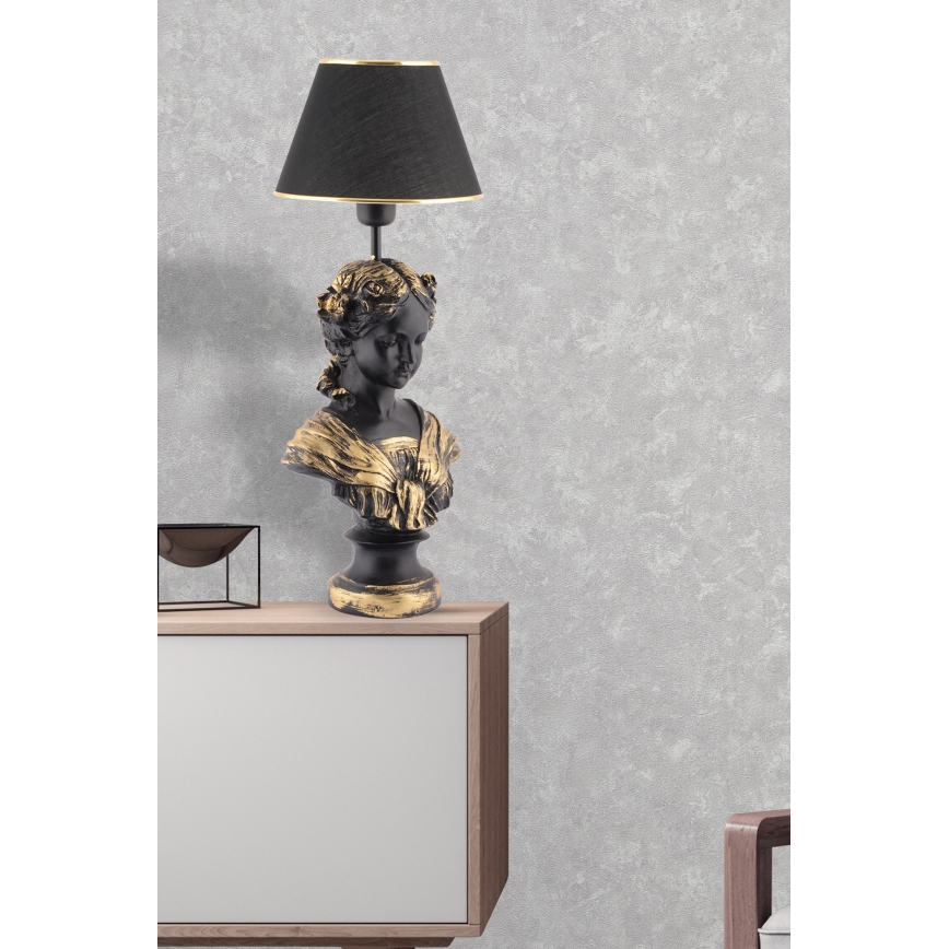 Stolna lampa OPELYA 1xE27/40W/230V crna/zlatna