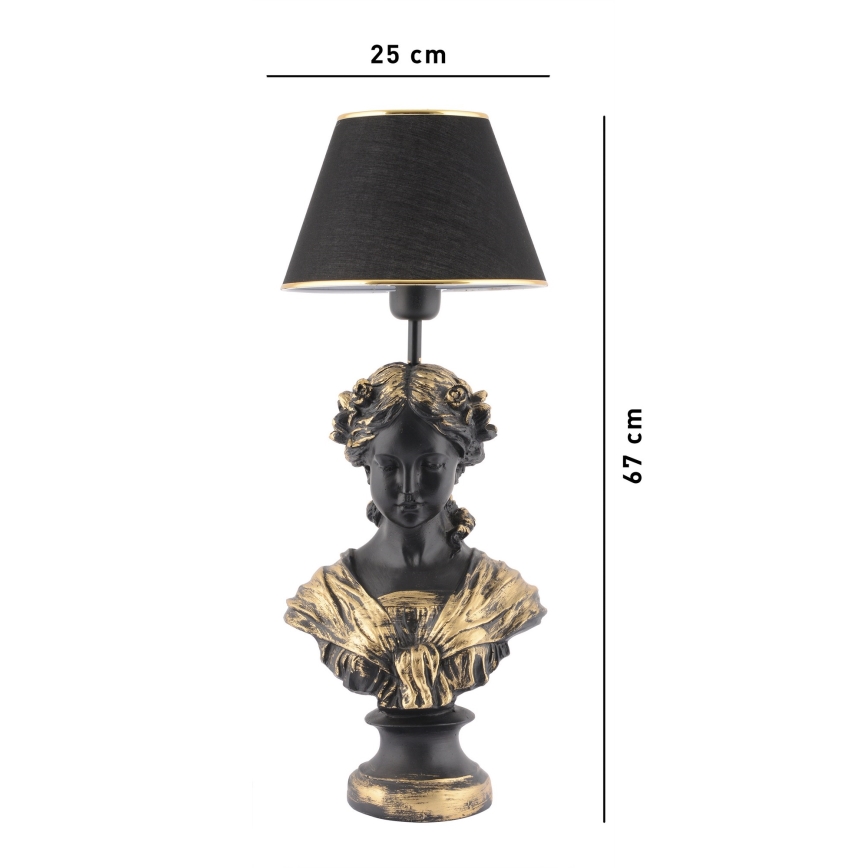 Stolna lampa OPELYA 1xE27/40W/230V crna/zlatna