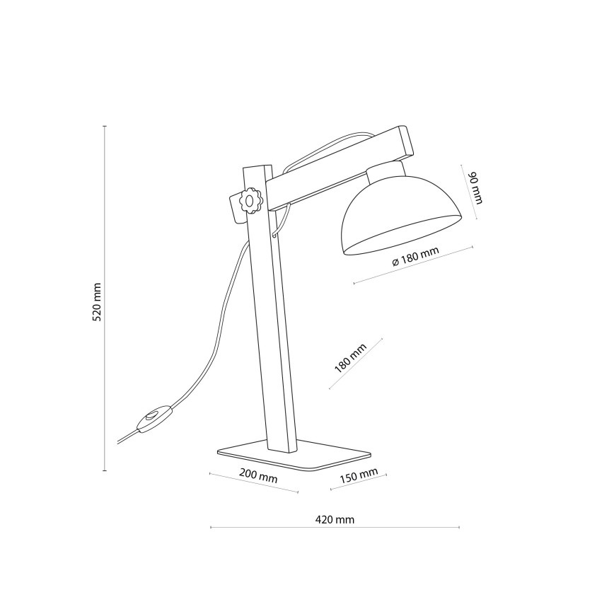 Stolna lampa OSLO 1xE27/15W/230V bor/bijela