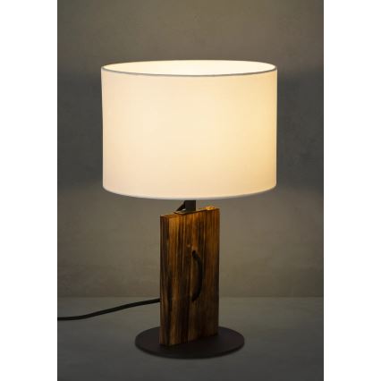 Stolna lampa PINUS 1xE27/40W/230V bijela/drvo