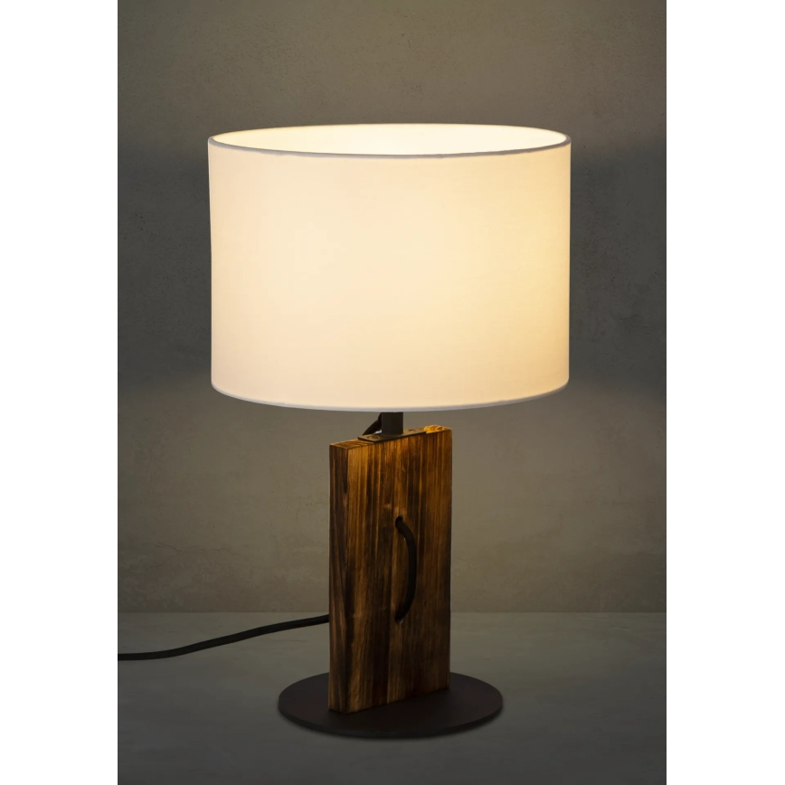 Stolna lampa PINUS 1xE27/40W/230V bijela/drvo