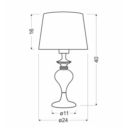 Stolna lampa PRIMA GOLD 1xE27/60W/230V crna/zlatna