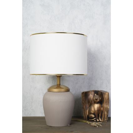 Stolna lampa RAMZES 1xE27/40W/230V bijela/bež