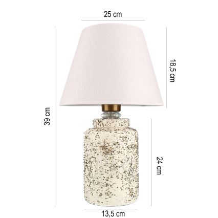 Stolna lampa RAMZES 1xE27/40W/230V bijela/bež