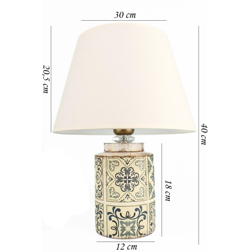 Stolna lampa RAMZES 1xE27/40W/230V bijela