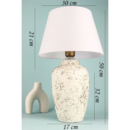 Stolna lampa RAMZES 1xE27/40W/230V bijela/krem