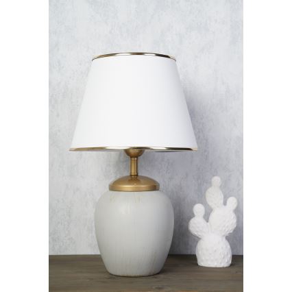 Stolna lampa RAMZES 1xE27/40W/230V bijela/siva