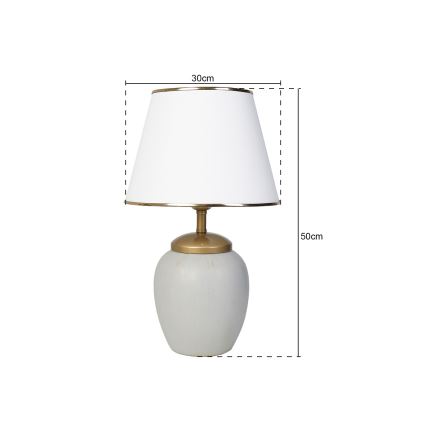 Stolna lampa RAMZES 1xE27/40W/230V bijela/siva