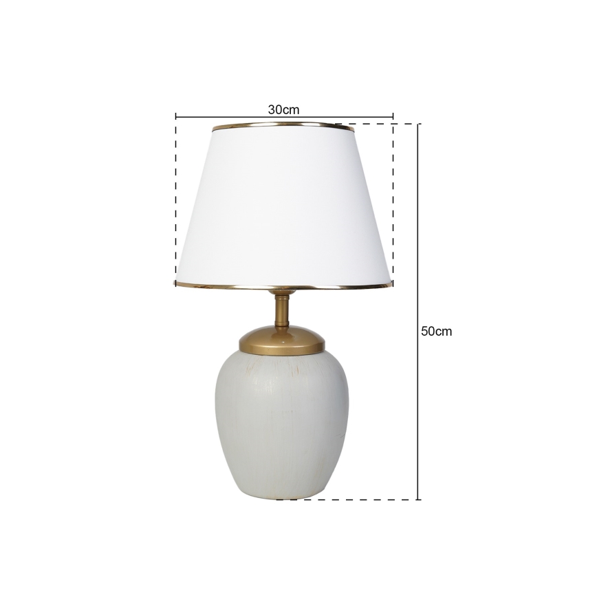 Stolna lampa RAMZES 1xE27/40W/230V bijela/siva