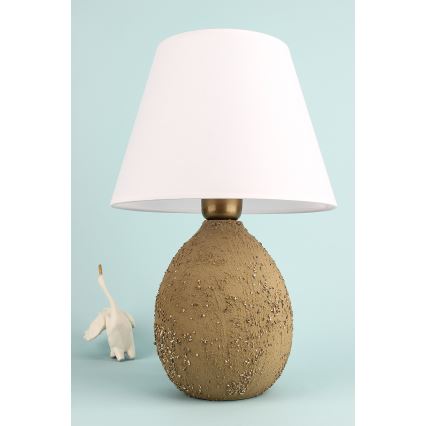 Stolna lampa RAMZES 1xE27/40W/230V bijela/smeđa