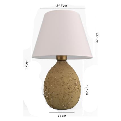 Stolna lampa RAMZES 1xE27/40W/230V bijela/smeđa