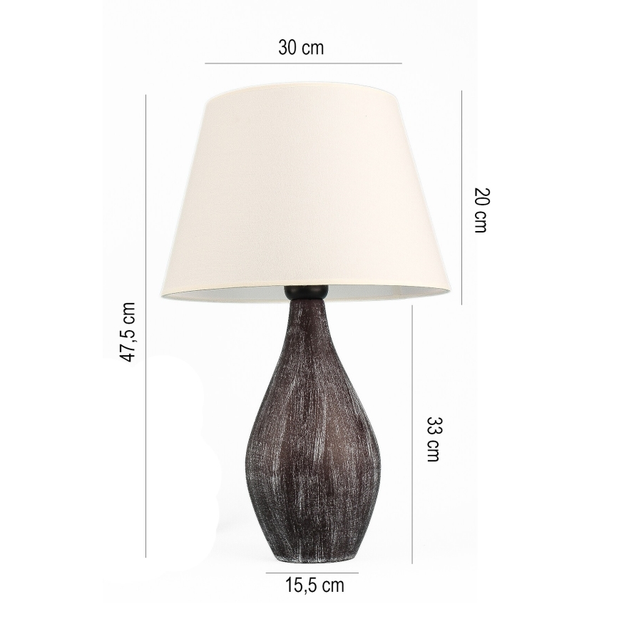 Stolna lampa RAMZES 1xE27/40W/230V bijela/smeđa