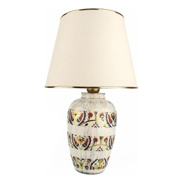 Stolna lampa RAMZES 1xE27/40W/230V boje kremastog/zlatnog