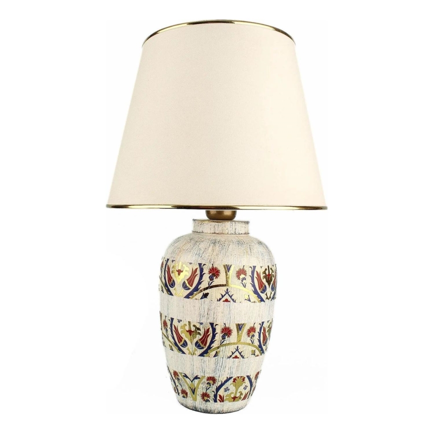 Stolna lampa RAMZES 1xE27/40W/230V boje kremastog/zlatnog