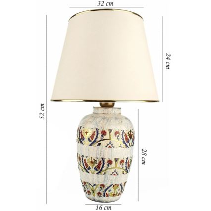 Stolna lampa RAMZES 1xE27/40W/230V boje kremastog/zlatnog