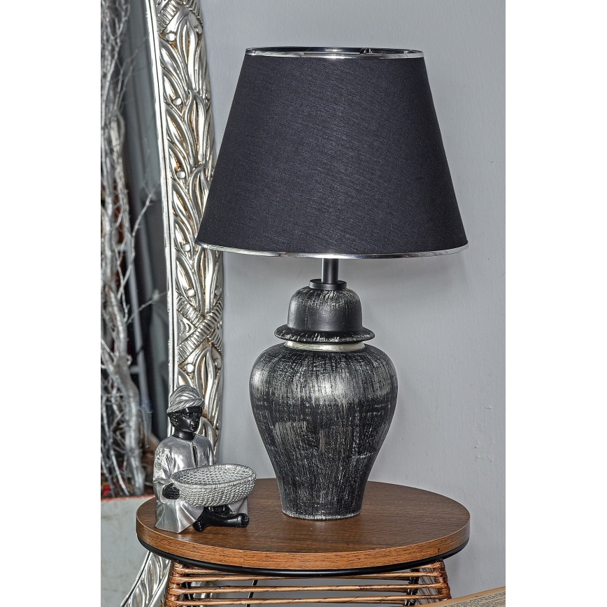 Stolna lampa RAMZES 1xE27/40W/230V crna/srebrna