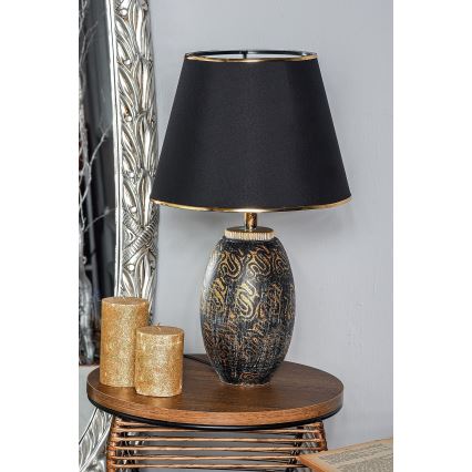 Stolna lampa RAMZES 1xE27/40W/230V crna/zlatna