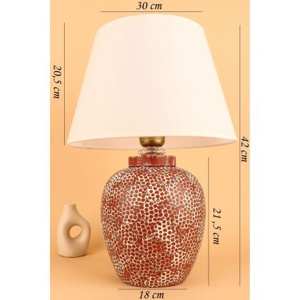 Stolna lampa RAMZES 1xE27/40W/230V krem/crvena