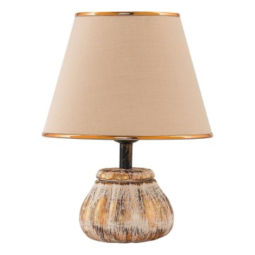 Stolna lampa RAMZES 1xE27/40W/230V krem/zlatna