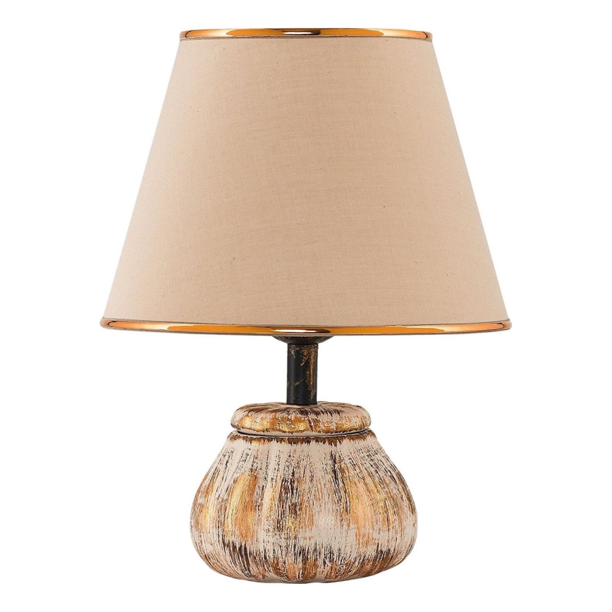Stolna lampa RAMZES 1xE27/40W/230V krem/zlatna
