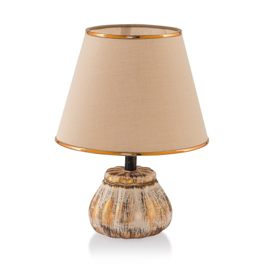 Stolna lampa RAMZES 1xE27/40W/230V krem/zlatna
