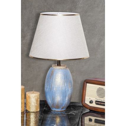 Stolna lampa RAMZES 1xE27/40W/230V kremasta/plava