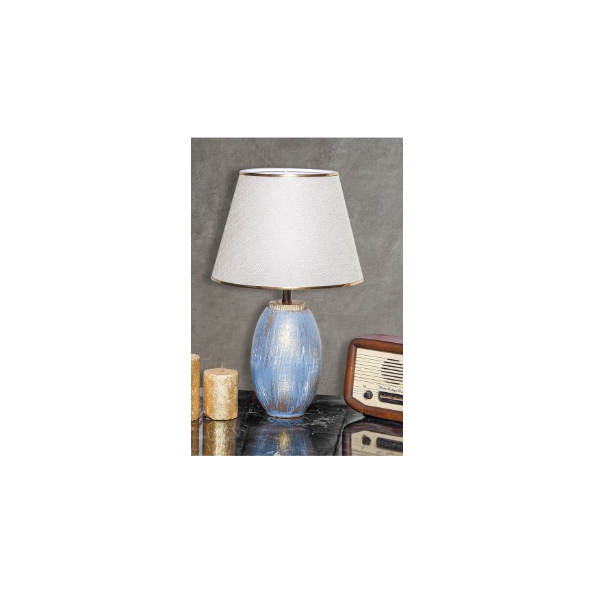 Stolna lampa RAMZES 1xE27/40W/230V kremasta/plava