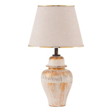 Stolna lampa RAMZES 1xE27/40W/230V kremasta/zlatna