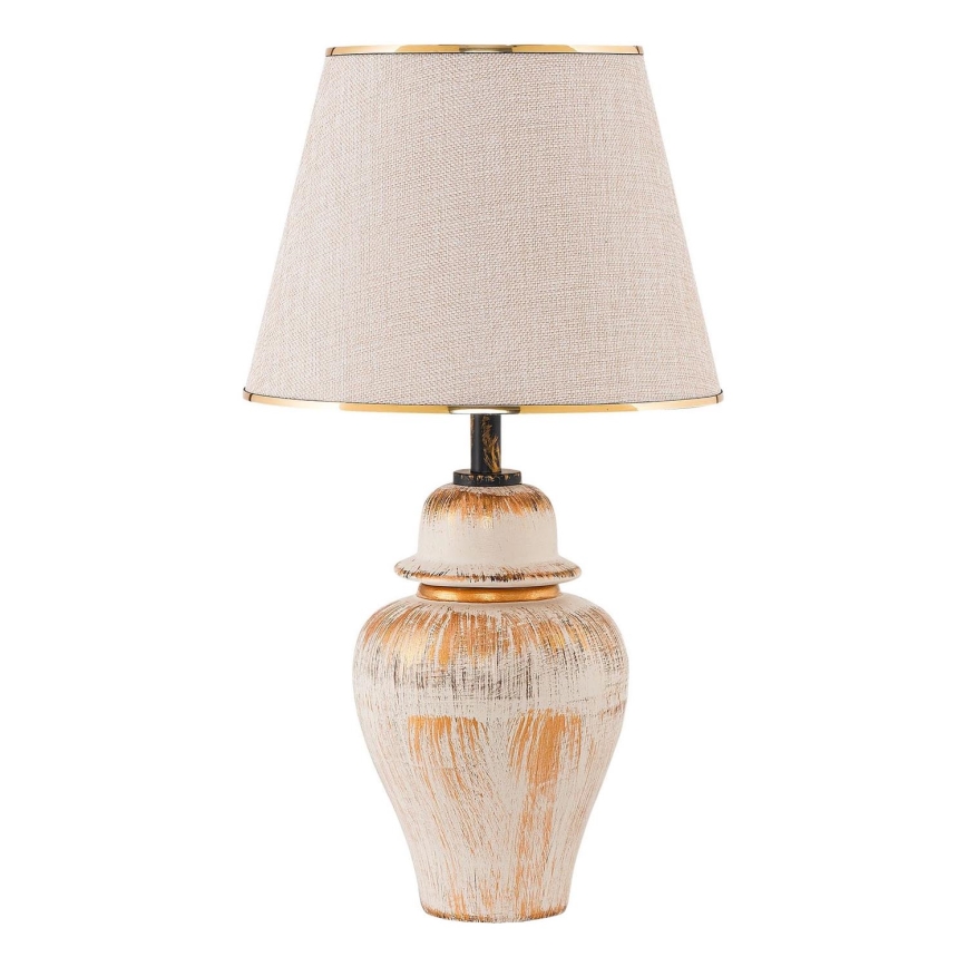 Stolna lampa RAMZES 1xE27/40W/230V kremasta/zlatna