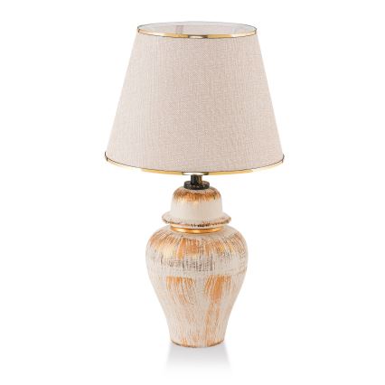 Stolna lampa RAMZES 1xE27/40W/230V kremasta/zlatna