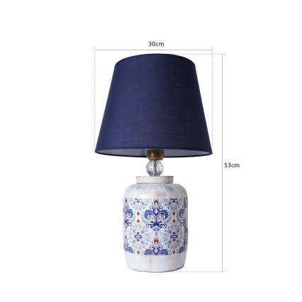 Stolna lampa RAMZES 1xE27/40W/230V plava/bela