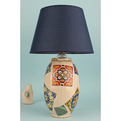 Stolna lampa RAMZES 1xE27/40W/230V plava/bež