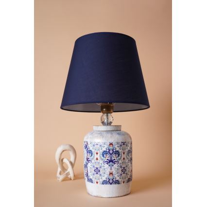Stolna lampa RAMZES 1xE27/40W/230V plava/bijela