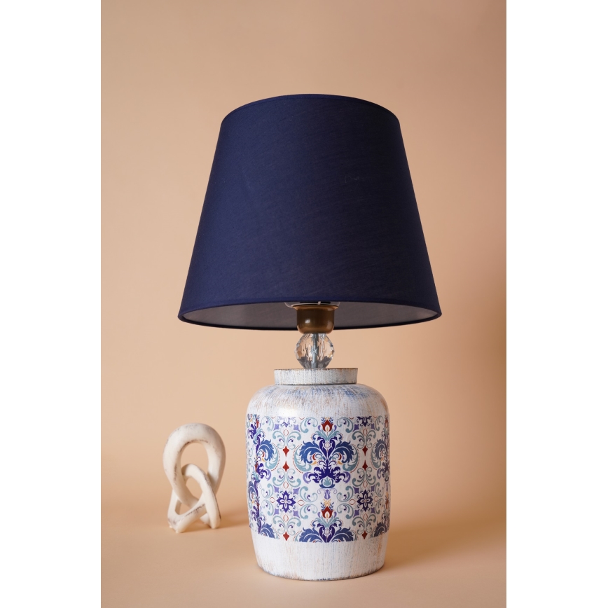 Stolna lampa RAMZES 1xE27/40W/230V plava/bijela