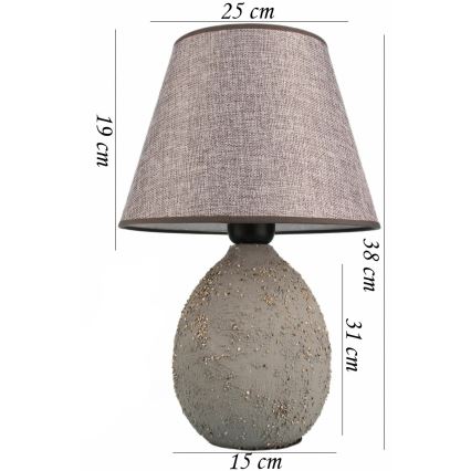 Stolna lampa RAMZES 1xE27/40W/230V siva