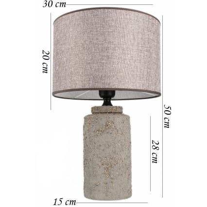 Stolna lampa RAMZES 1xE27/40W/230V siva