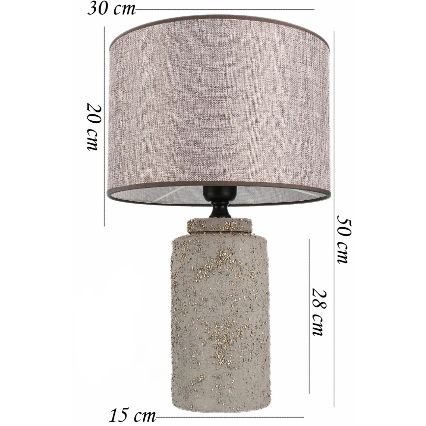Stolna lampa RAMZES 1xE27/40W/230V siva