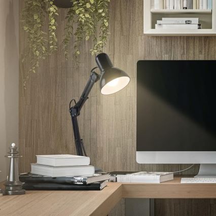 Stolna lampa s kopčom 2 u 1 1xE27/60W/230V crna