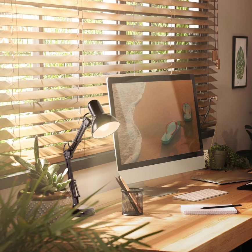 Stolna lampa s kopčom 2 u 1 1xE27/60W/230V crna